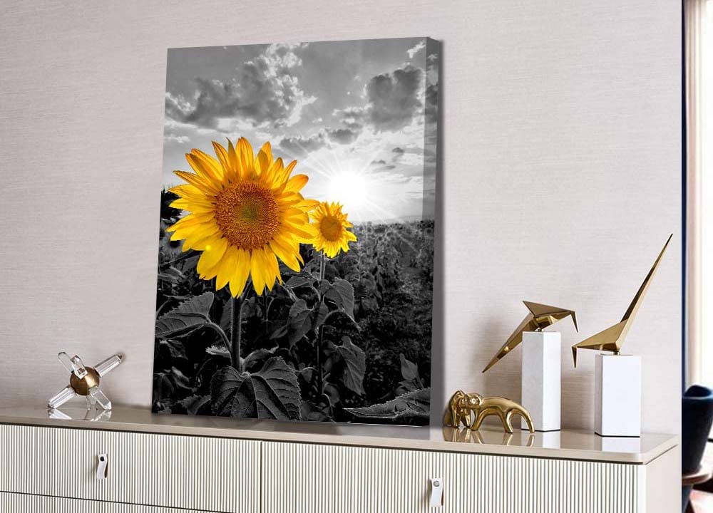 Canvas Wall Art for bedroom Wall Decor for dining room bathroom Canvas Prints Artwork yellow sunflower flower Pictures plants painting