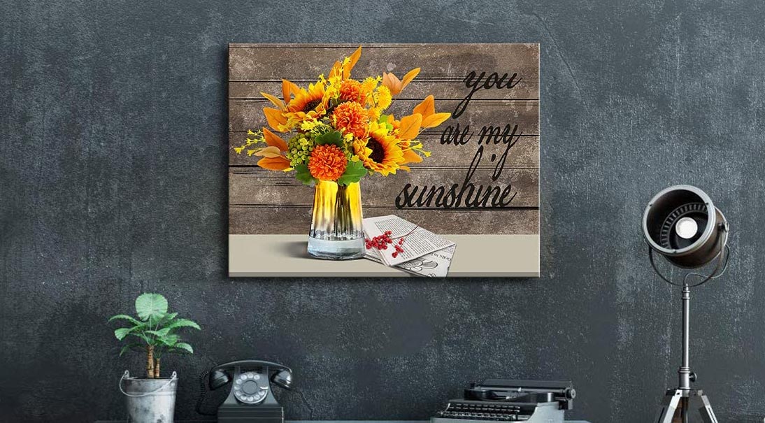 Sunflower Wall Art You Are My Sunshine Canvas Prints Spring and Summer Home Decor Inspirational Pictures For Living Room