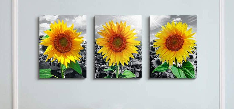 Wall decorations for living room Canvas Wall Art for bedroom kitchen wall decor Canvas Art Yellow sunflower flowers paintings