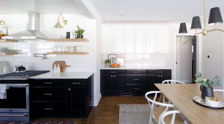 How do you clean black painted kitchen cabinets?